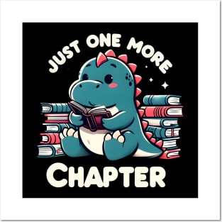 Cute dinosaur reading books Posters and Art